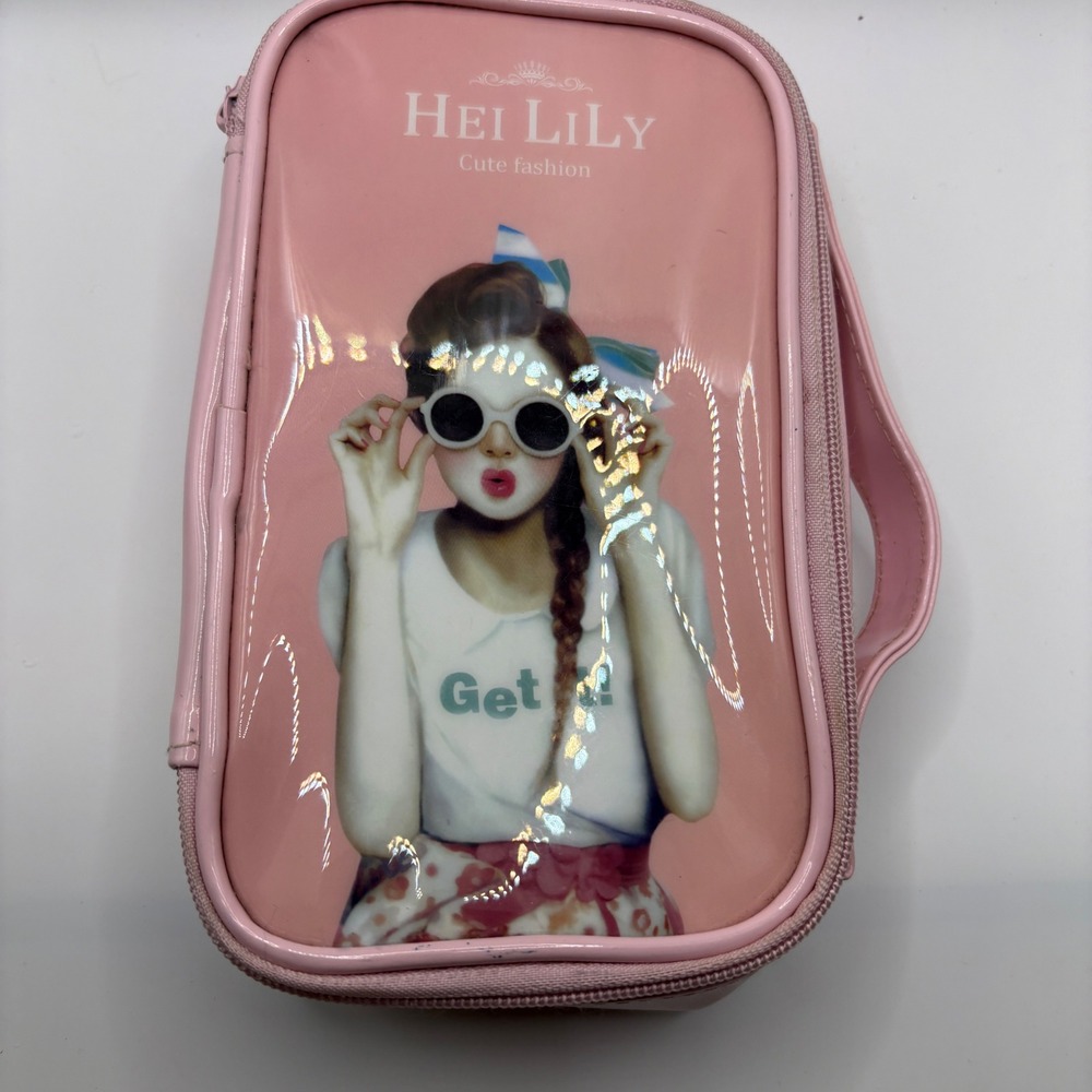 Hei Lily Cute Fashion Pink Organizer Bag Girl Graphic Pencil Case Makeup Pouch